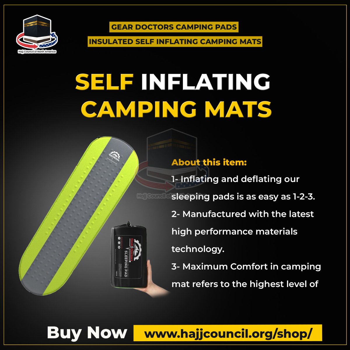 Hajj_Council's tweet image. Rest easy on your spiritual journey! 🕋✨ Our self-inflating air mattress is a game-changer during Hajj and Umrah. 

Get Yours Now: amzn.to/3PmdDcK

#HajjComfort #UmrahEssentials #PilgrimageGear #SleepAnywhere #SafeSleep #HajjPrep #UmrahJourney #TravelMattress #ComfortOn