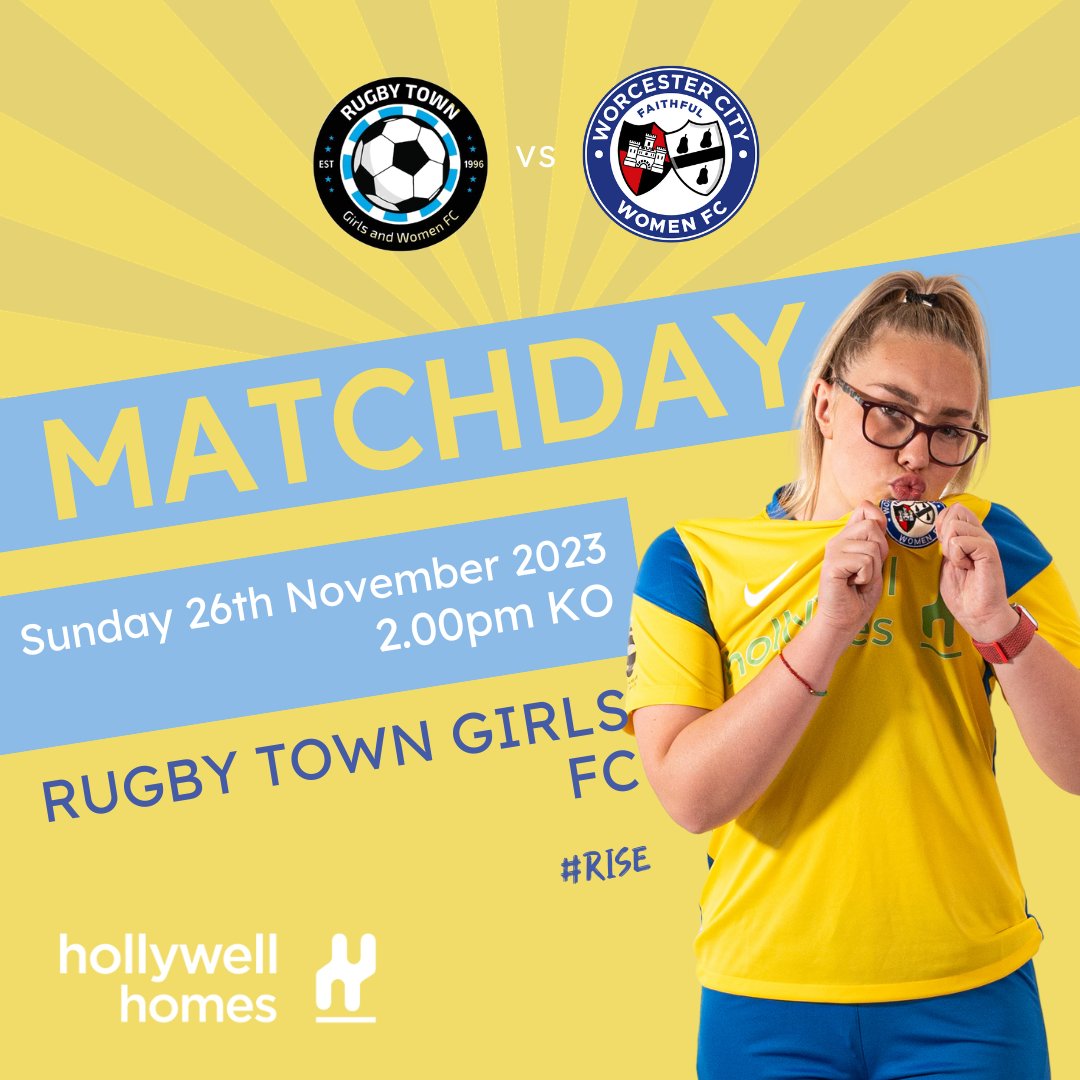 WCWomenFC's tweet image. DEVELOPMENT TEAM
🕑 2.00 pm
🏟️ Rugby Town Girls FC, Rugby, CV21 3SD
🆚@RugbyTownGLFC (A)

#WCWFC #RISE #WorcesterHour