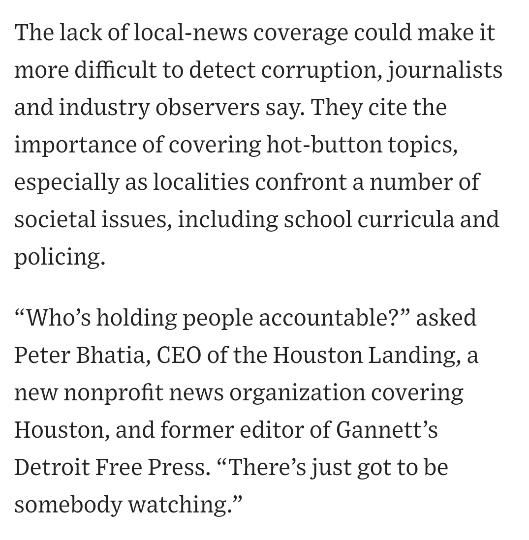 suziparker's tweet image. From the Wall Street Journal. South Arkansas Reckoning believes in accountability. While we are just getting started -- only three months in -- we are far from quitting and know we are making a difference in small communities. #journalism #corruption #MediaMatters