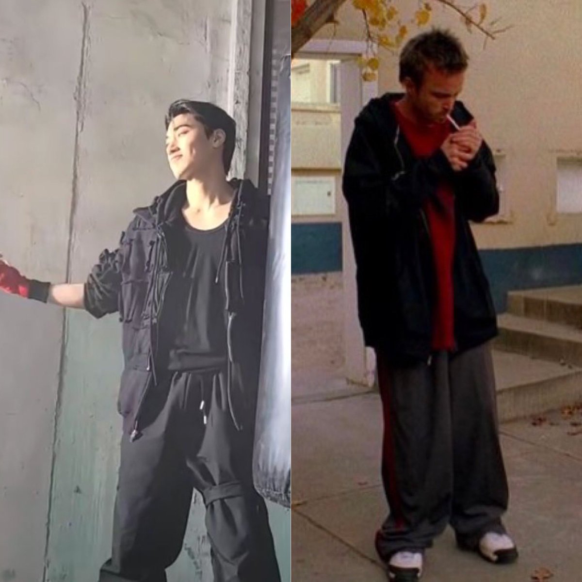 exmortalwitch's tweet photo. What I think I look like wearing baggy gym wear vs what I actually look like wearing baggy gym wear 😂 https://t.co/ZnYEAR9AkA