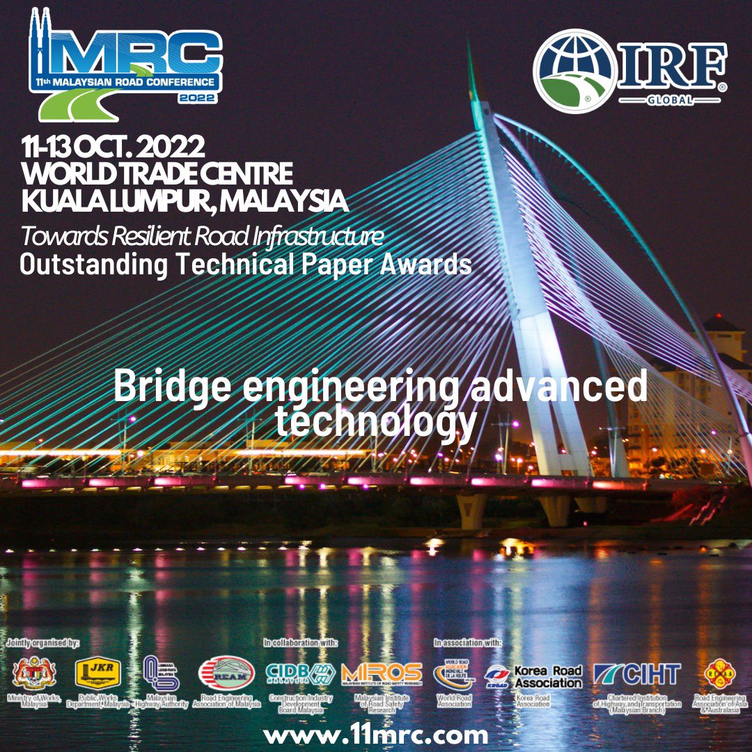 13thMRC's tweet photo. Join us at the 11th Malaysian Road Conference & Exhibition 2022 and 4th International Road Federation Asia-Pacific Regional Congress.
Save the date!
โ
11-13 October 2022
โ
World Trade Centre, Kuala Lumpur, Malaysia
#11thmrc #kkr #jkr #ream #cidb #llm #miros #ciht #malaysia https://t.co/Hl4HCErA2K
