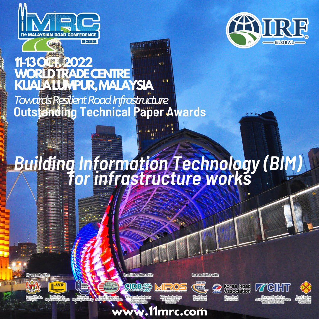 13thMRC's tweet photo. Join us at the 11th Malaysian Road Conference & Exhibition 2022 and 4th International Road Federation Asia-Pacific Regional Congress.
Save the date!
โ
11-13 October 2022
โ
World Trade Centre, Kuala Lumpur, Malaysia
#11thmrc #kkr #jkr #ream #cidb #llm #miros #ciht #malaysia https://t.co/Hl4HCErA2K