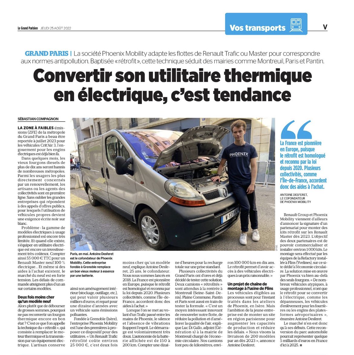 FigueroaParisC's tweet photo. #retrofit un moyen pour. Os #artisans #commerçants pour convertir le thermique en électrique , innovant , lisez cet article très intéressant #paris #2023 #phoenixmobility La France 🇫🇷 pionnière en Europe #ecologie #innovation https://t.co/4POqwLVIdi