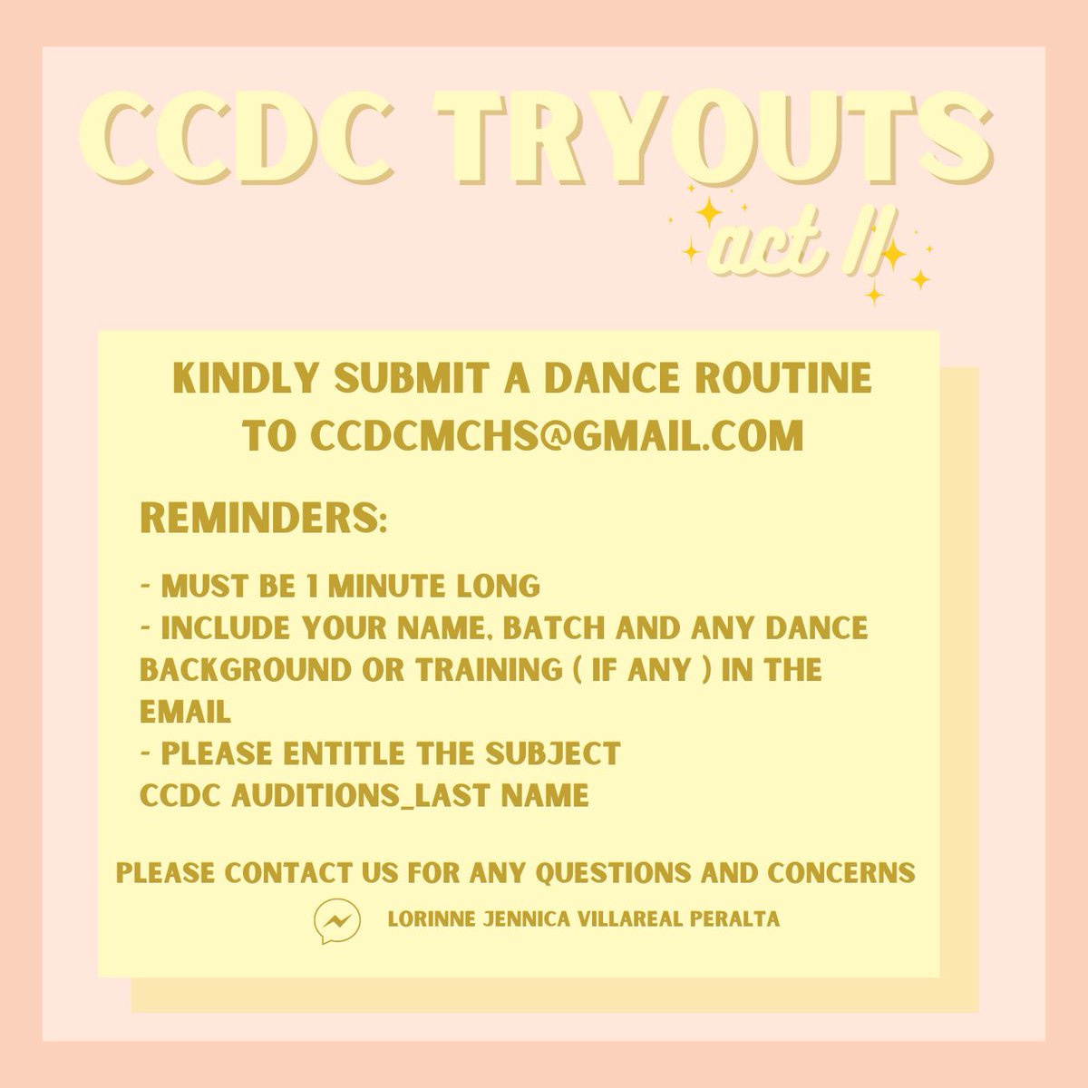MCHSCCDC's tweet photo. Hold on to the barre because CCDC is not quite done yet! 😲💗

We are holding a second round of auditons for those who were not able to make it last August 16! See poster for details! 😉 

Message Lorinne Jennica Villareal Peralta for questions or concerns 🩰✨ https://t.co/LDkvauu89b
