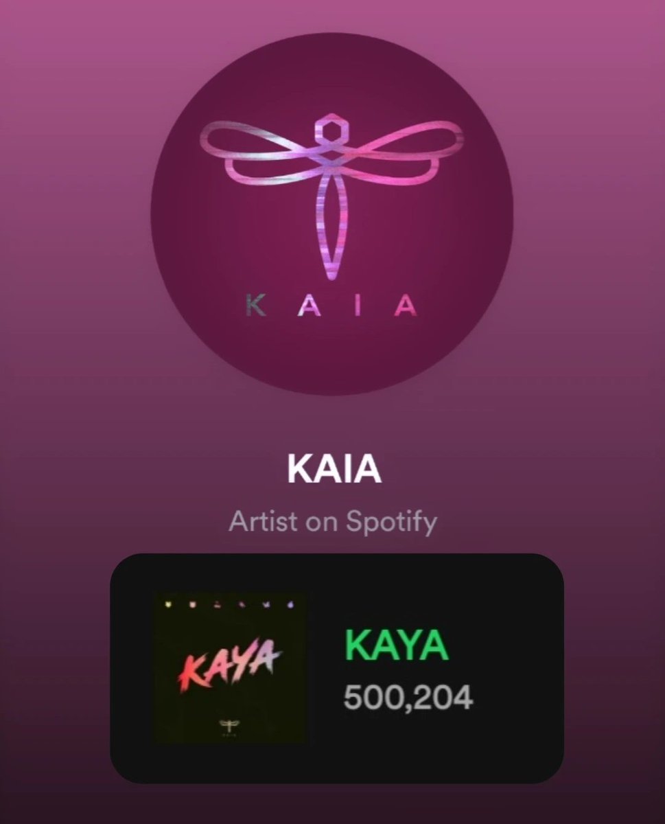 Happy 500K streams 'KAYA' by @KAIA_Members on Spotify 🥳

KAYAbyKAIA 500K onSpotify
#STANWORLD #BackToSWSchool 
@KAIAOfficialPH #KAIA
