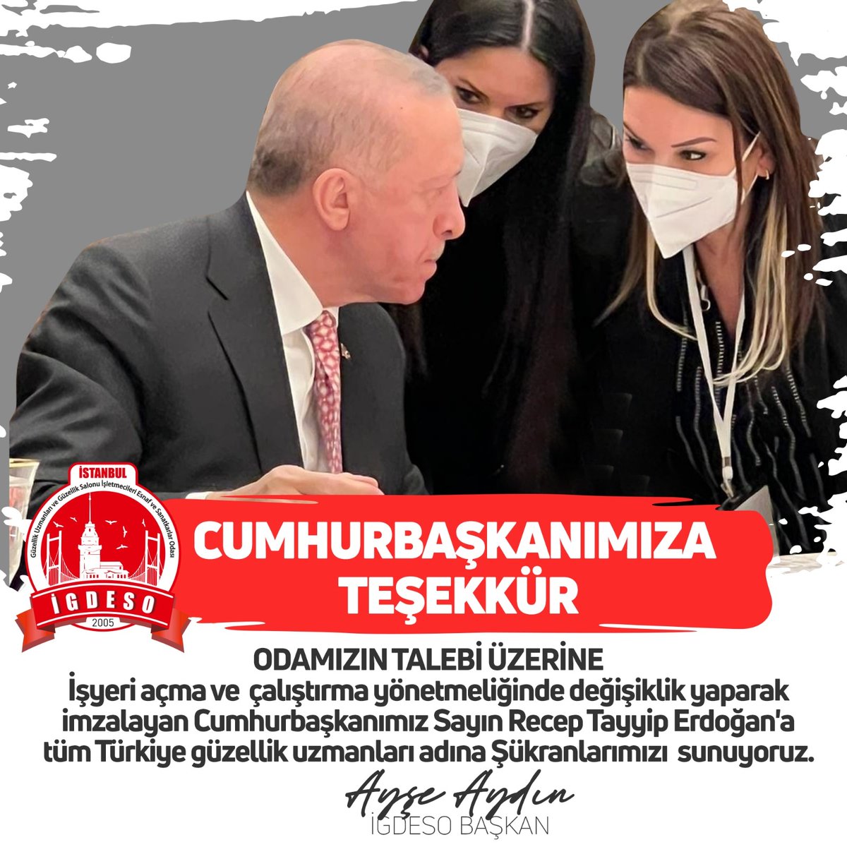 Ayşe Aydın Akademi (@aydakademi) on Twitter photo SON DAKİKA
25.08.2022
Sektörümüzde binlerce kadın esnafa nefes aldıran yönetmelik değişikliği için Cumhurbaşkanımız Sayın <a href="/RTErdogan/">Recep Tayyip Erdoğan</a> a <a href="/ticaret/">T.C. Ticaret Bakanlığı</a> bakanımız Sayın <a href="/mehmedmus/">Dr. Mehmet Muş</a> 'a <a href="/csbgovtr/">T.C. Çevre, Şehircilik ve İklim Dğş. Bakanlığı</a> bakanımız sayın <a href="/murat_kurum/">Murat KURUM</a> 'a ve tüm ilgili bürokratlara şükranlarımızı sunuyoruz.. SON DAKİKA
25.08.2022
Sektörümüzde binlerce kadın esnafa nefes aldıran yönetmelik değişikliği için Cumhurbaşkanımız Sayın <a href="/RTErdogan/">Recep Tayyip Erdoğan</a> a <a href="/ticaret/">T.C. Ticaret Bakanlığı</a> bakanımız Sayın <a href="/mehmedmus/">Dr. Mehmet Muş</a> 'a <a href="/csbgovtr/">T.C. Çevre, Şehircilik ve İklim Dğş. Bakanlığı</a> bakanımız sayın <a href="/murat_kurum/">Murat KURUM</a> 'a ve tüm ilgili bürokratlara şükranlarımızı sunuyoruz..