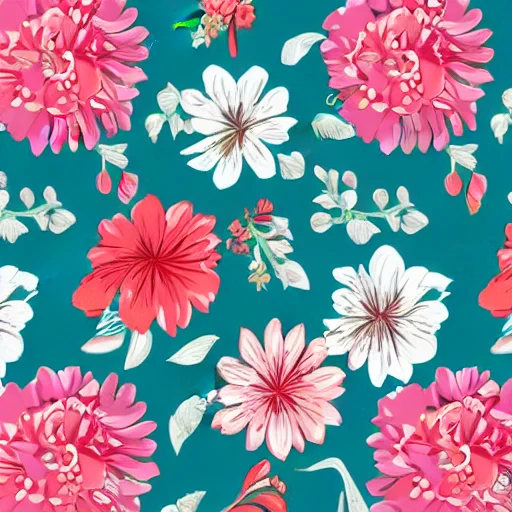 DreamStudioのベータ版fabric floral pattern がアツい。良いですね〜 