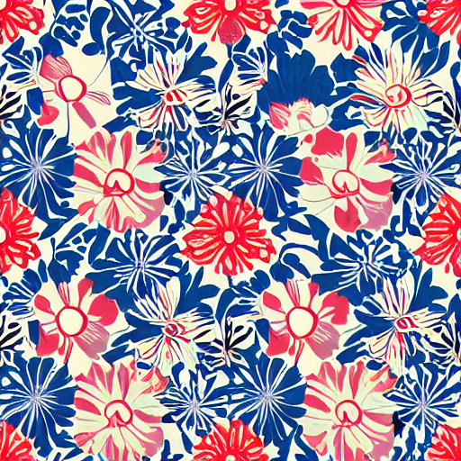「DreamStudioのベータ版fabric floral pattern がア」|愉月のイラスト