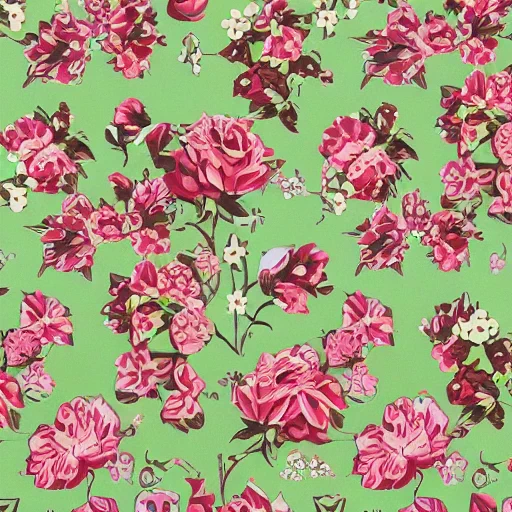 DreamStudioのベータ版fabric floral pattern がアツい。良いですね〜 