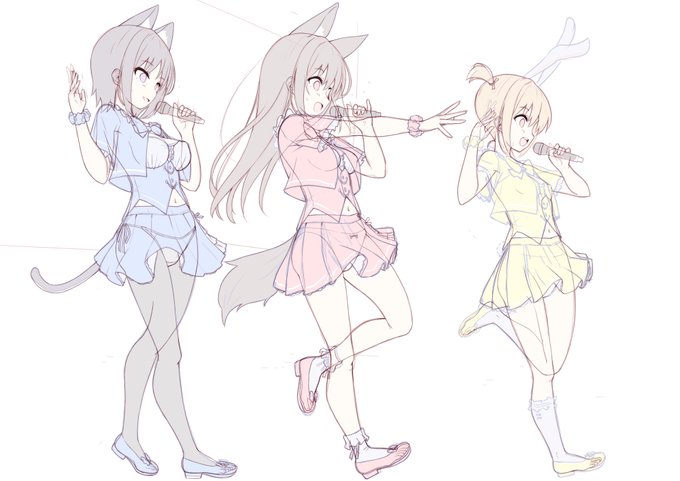 清書は同じ倍率で並べて描いてたんだけど何か某ゲームみたいだなってなってちょっと笑った 