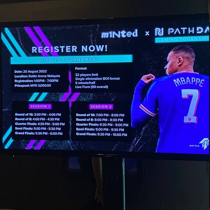 Announcement for today's Gaming Tournament by <a href="/PathDAO/">PathDAO</a> 

There will be no Valorant Deathmatch tournament.
Fifa 22 will be replacing Valorant Deathmatch tournament for Session 1. 

Come join us for the Fifa 22 Sessions today!🤍🤟