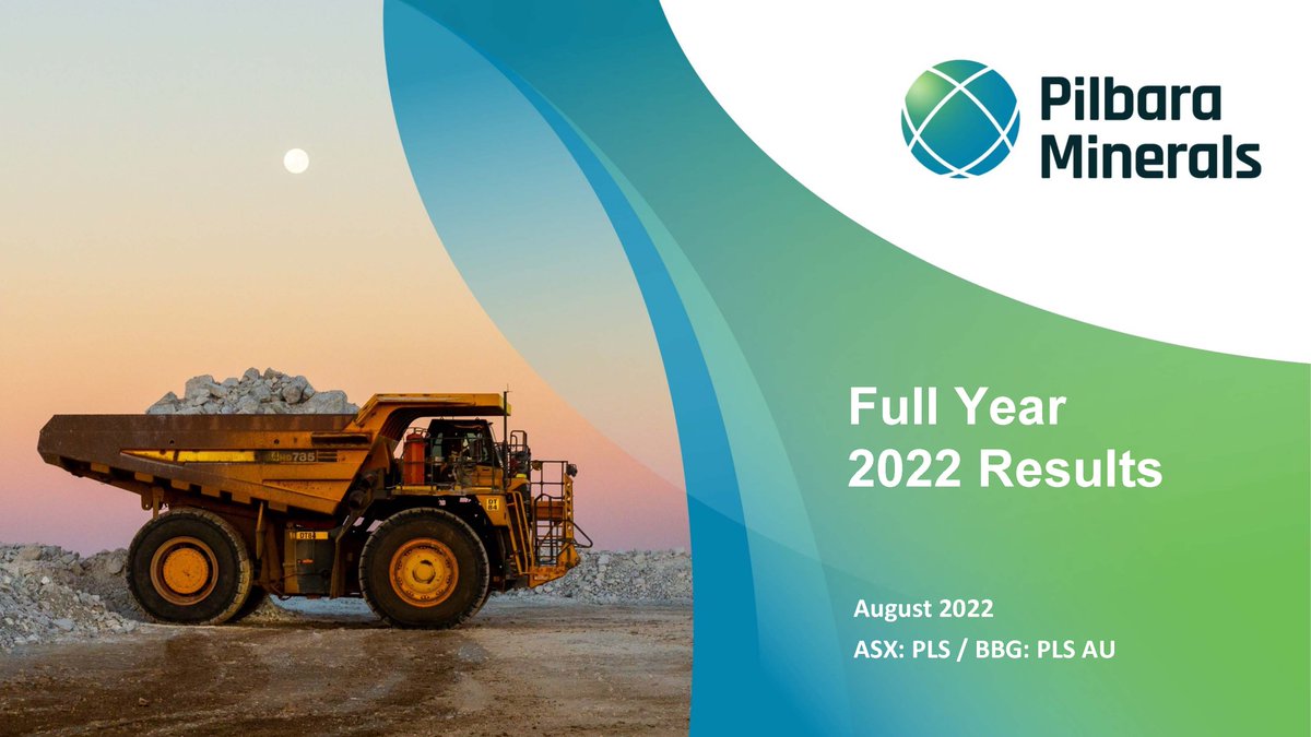 ASX: $PLS - @PilbaraMinerals reported its Full Year 2022 Results

Presenters:
<a href="/henderson_dale/">Dale Henderson</a> - Managing Director and CEO
Brian Lynn - Chief Financial Office

Listen to the webcast:
webcast1.boardroom.media/watch_broadcas…

#PilbaraMinerals #PLS #fullyearresults #webcast