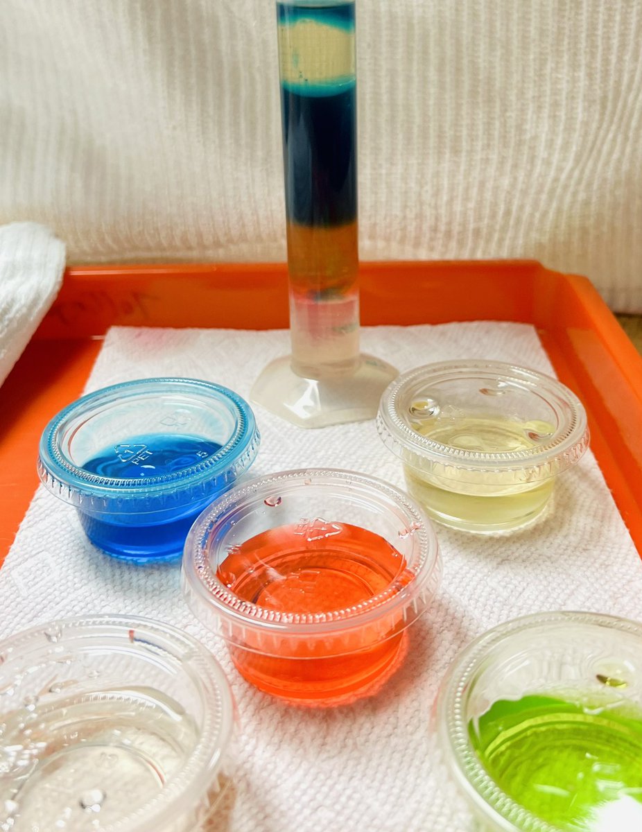 TollingerT's tweet photo. Always a favorite among both teachers and students. Creating density columns is a super engaging way to teach relative density - especially when the layers all start shifting position!π€@RiddleElem @JEFlemmer @mcleodl @friscoisd #fisdelemscience #fisdmadetoshine https://t.co/ODQRA3Au6i
