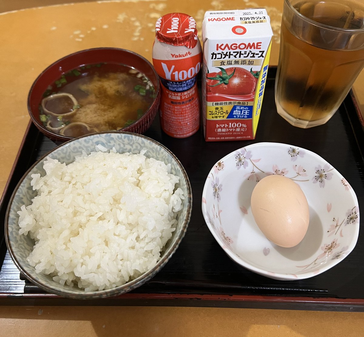 genS2sena_KB's tweet photo. 夜勤明けの朝食
TKGと味噌汁と #りこぴん 🍅セット
で体調万全＋BGMは #MyPrincessIII 
 #放プリ https://t.co/5fSvYPgv73