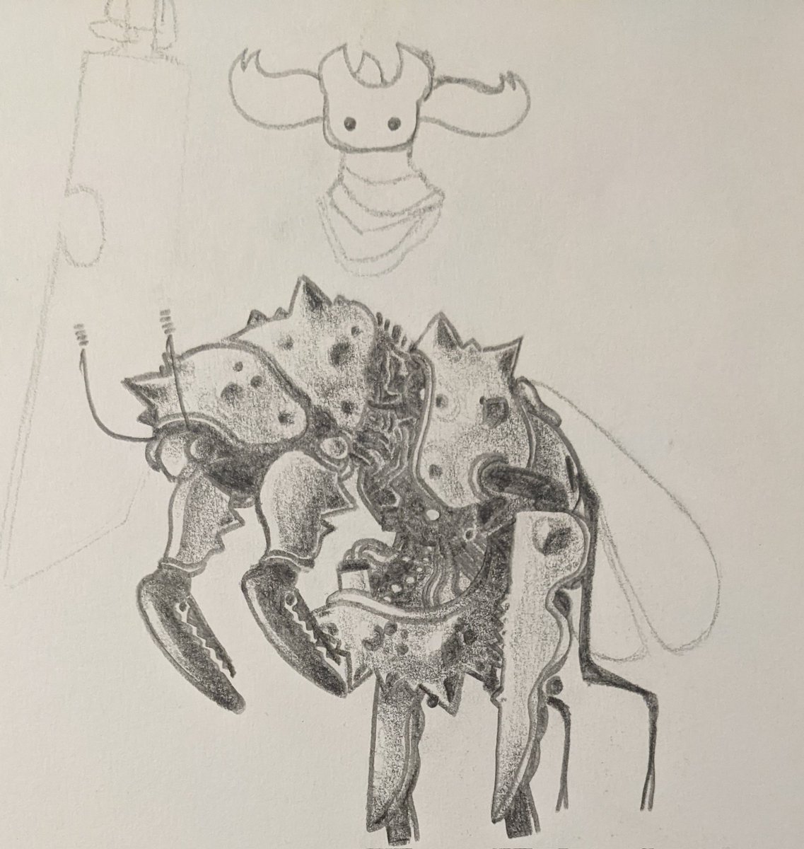 sch0omp's tweet photo. rolly guy (sorry for bad-ish quality)
#robot #robotart #robotinsect #sketchbook #Sketching #scifiart https://t.co/8eqP2PhJ7r