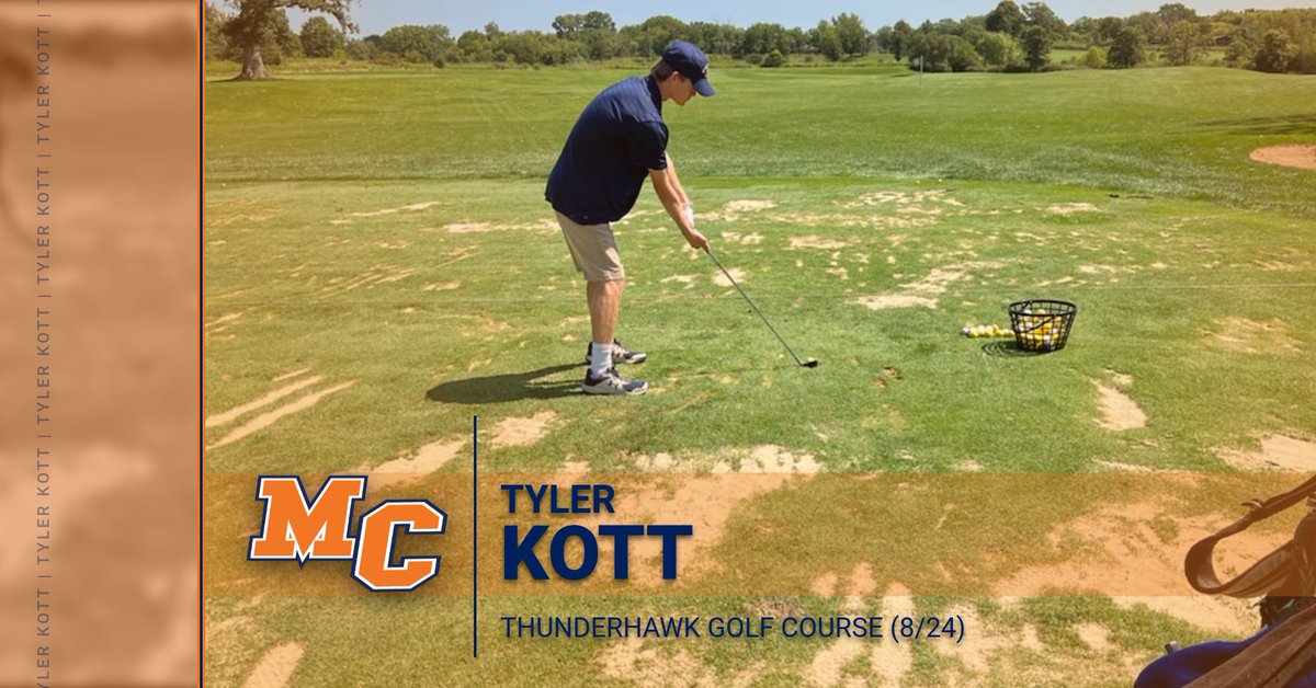 MCAthletics1924's tweet photo. 18 holes are in the books⛳️for Tyler Kott! Coach Radenkovich loved the competitiveness and effort to start the season! #WeAreMC https://t.co/5c1ZHtcPzi