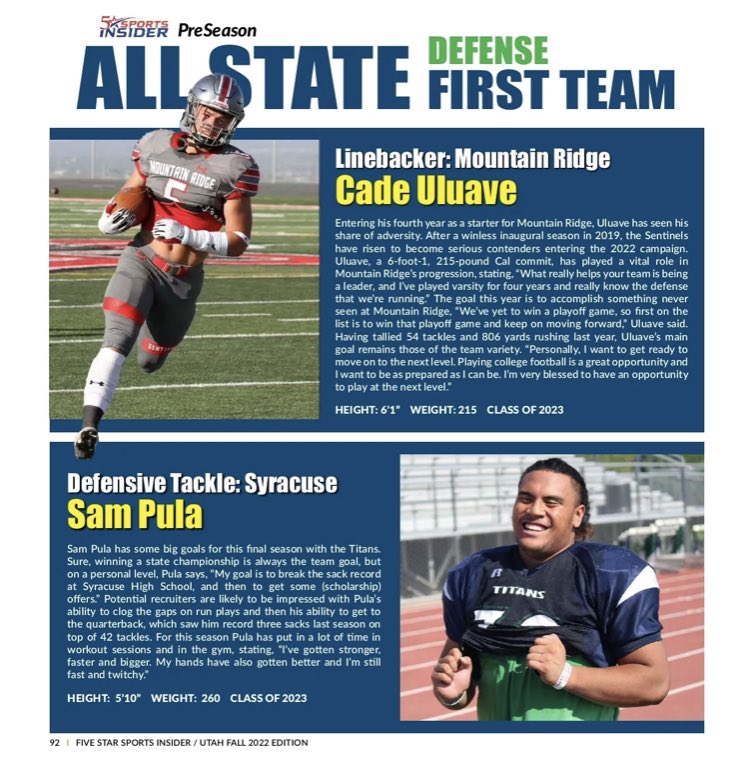 Yessir i’m very Glad to be ALL STATE FIRST TEAM ALL DEFENSE There’s always room for improvement! Grateful🙏🏾. @CuseTitans_FB @CoachMKnight @MitchTulane