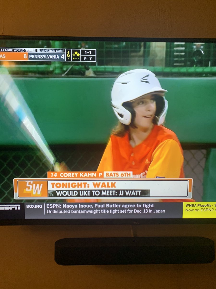 LauraMLively's tweet photo. Alright @JJWatt, from one Wisconsinite to another, I know you will make this happen!😉 #LLWS #coreykahn @PearlandLL #OnWisconsin https://t.co/EQVBt3epog