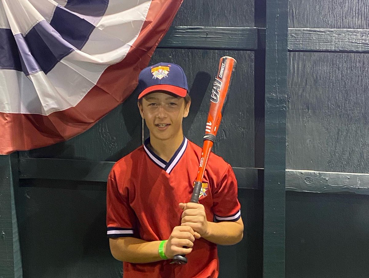 ShowBBA's tweet photo. Back to Back to Back to Back!! Touch em all!  SHOW DUDES go 5-0 in pool play at Cooperstown! Pat Prideaux with a GRAND SLAM tonight! Guest appearance from @DelcoFutures Grady Forsberg Throwing a PERFECT GAME to close out Pool Play! 

#SHOWDUDES #SHOWBaseball #SHOWPRIDE https://t.co/QR7LIKOir1