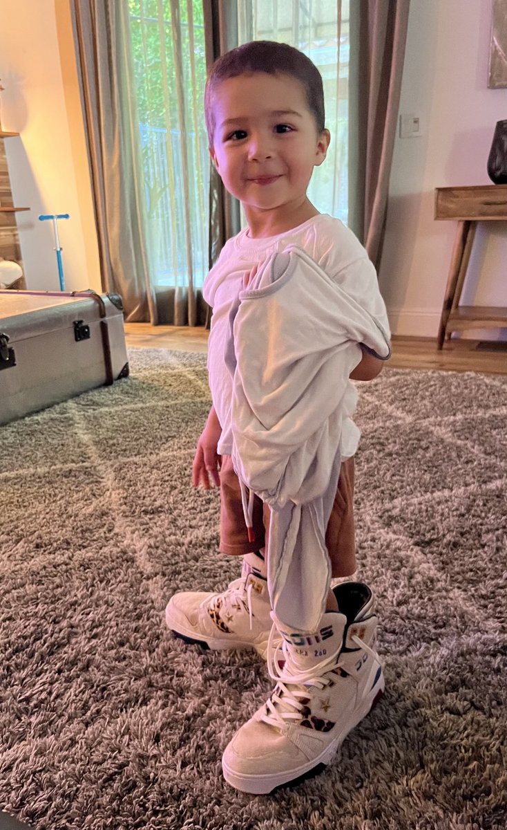 BrendanSchaub's tweet photo. Lil dude has some big shoes to fill. Literally 😂 https://t.co/IkQ0Gvb5Um