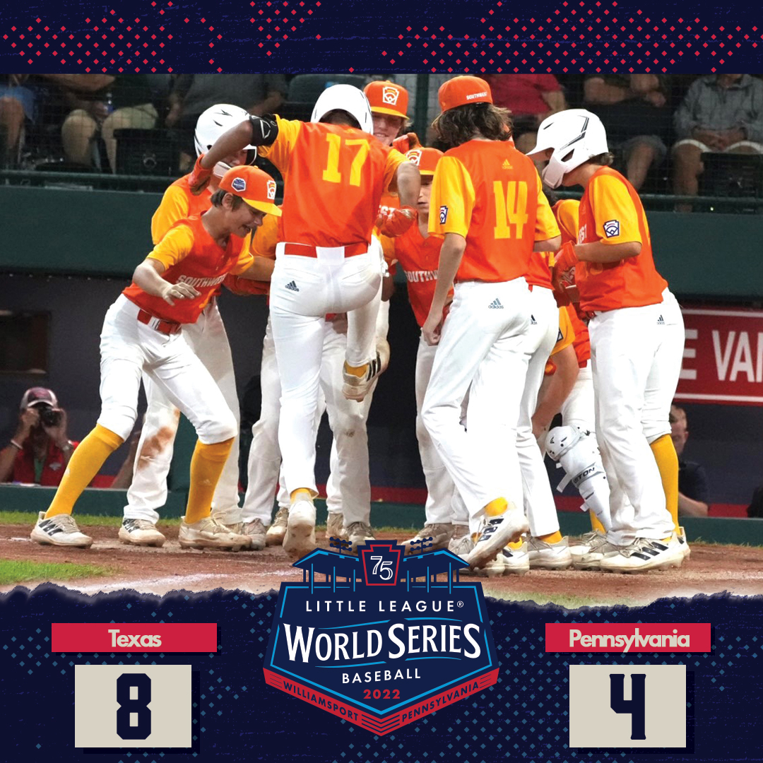 LittleLeague's tweet photo. Texas advances! #LLWS https://t.co/dRtMaMOkxK
