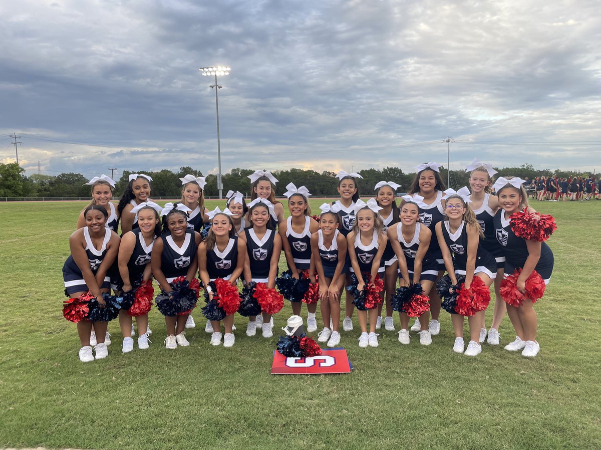 📣🔵🔴⚪️
We Got SPIRIT yes we do!! 

📣🔵🔴⚪️

We Got SPIRIT how bout you!  🫵
📣🔵🔴⚪️

 VMHS cheer gearing up for the year!!! 

Game day T-2 days!!