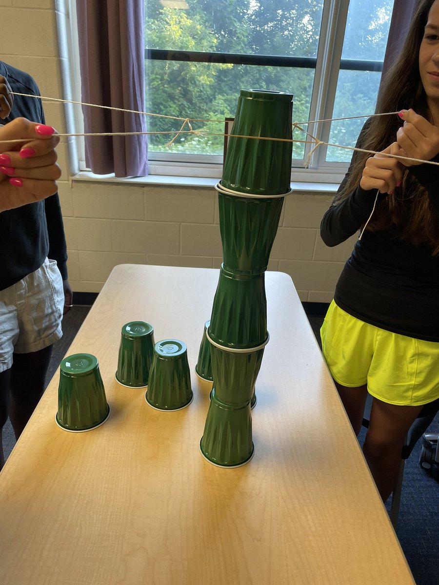 sparkslatermath's tweet photo. School started Monday which means it’s time for the cup stacking challenge! https://t.co/s4vXyA6Uoo