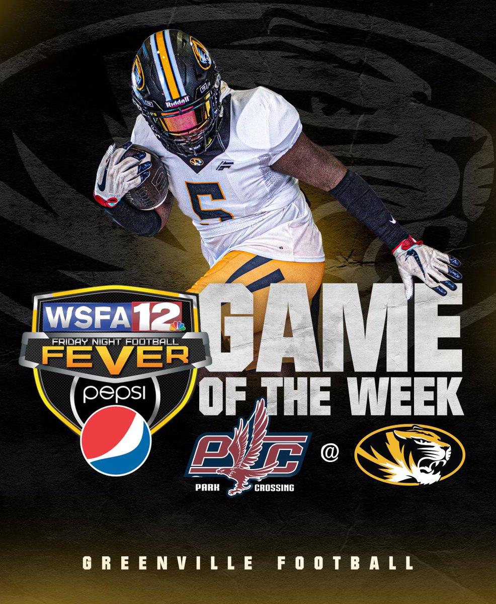 GreenvilleFB's tweet image. @wsfa12news has chosen this Friday’s contest vs Park Crossing as their Friday Night Fever Game of the Week! We need Tiger Fans to BRING THE ENERGY! #WhyNotUs