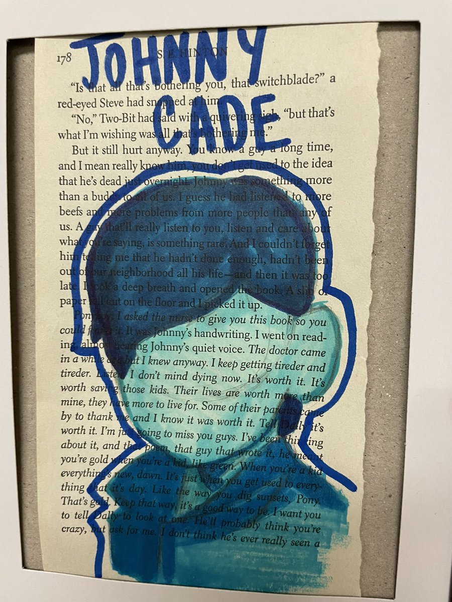 146reads1's tweet photo. I about fell down when I saw these student created, novel inspired pieces of art 🖼 @WashingtonD86 in an ELA classroom. I cannot wait to get #TheOutsiders into the hands of our readers! ❤️📚#charactersmatter #nothinggoldcanstay @se4realhinton @OutsidersHouse https://t.co/sEKgjujSRZ