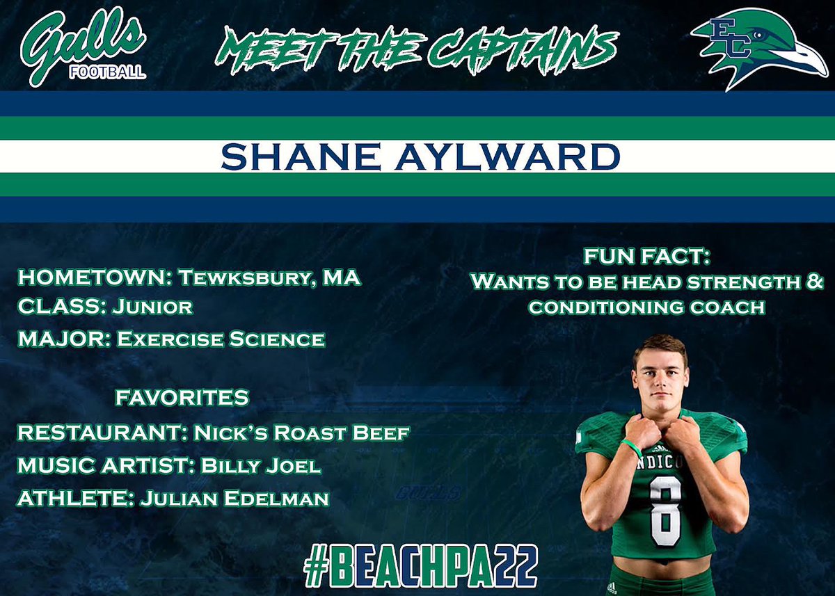 The captain spotlight is on Junior Wide Receiver, Shane Aylward. 
#BeachBall #BeachPa22