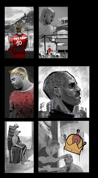 Explorações/thumbnails! 

O interessante nesse projeto foi tentar trazer simbolismos e o visual da comunidade de uma forma respeitosa e bem bonita. Pensei bastante sobre onde eu cresci quando trabalhava nessas ❤️ 