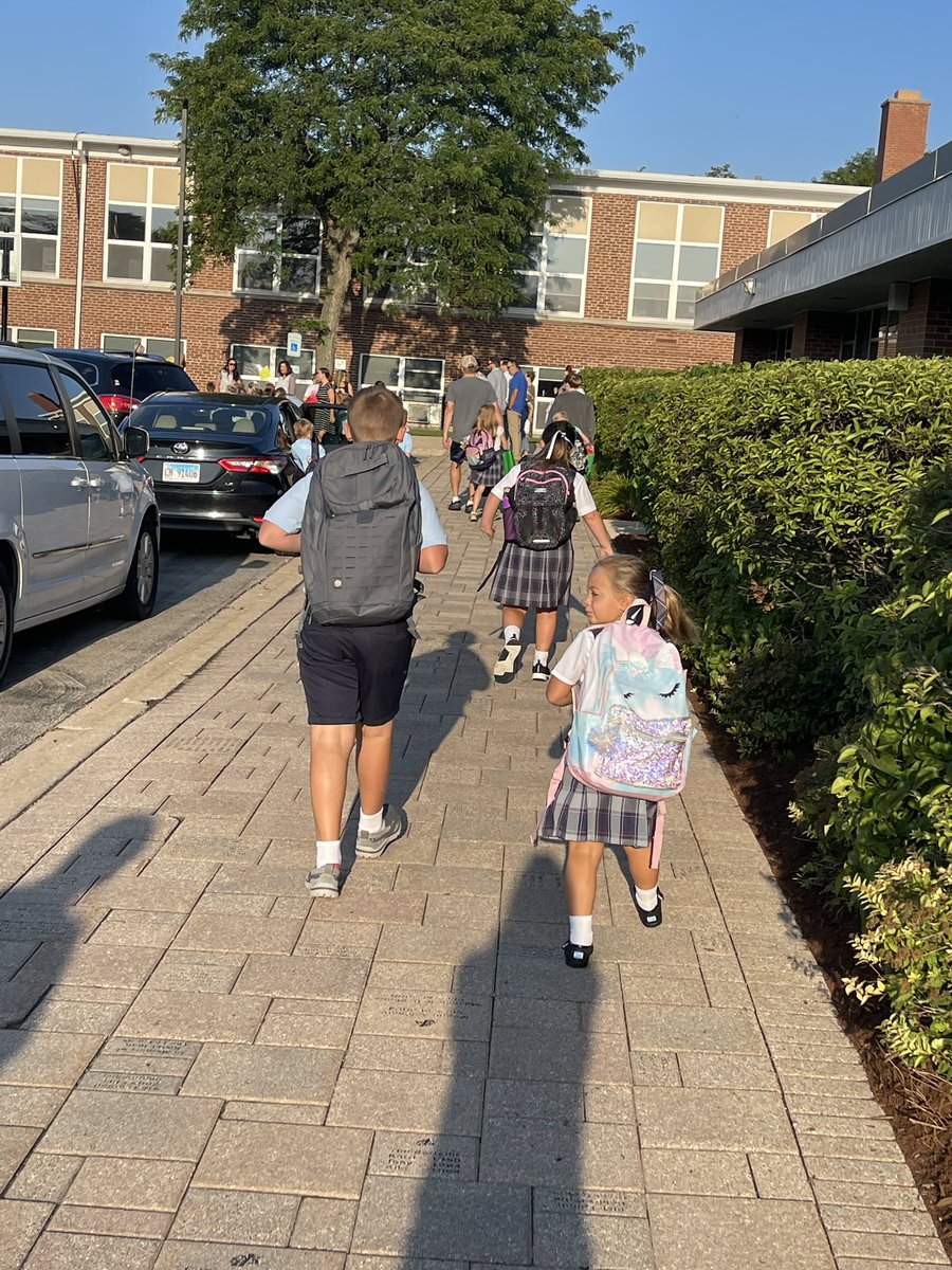 In August, when my children head off to school on the first day,  I’ve started my school year already, so I can’t be there. Today, however, was different &amp; I finally got the chance to drop them off like all the other parents! ❤️ 5th, 3rd &amp; kdg!  #TeacherLife