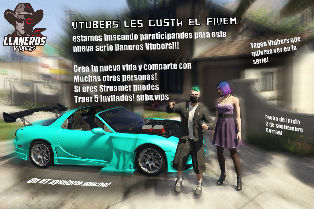 Gantz4VTOficial's tweet photo. Vtubers!!!! Buscamos voluntarios para esta mega serie! de GTA5! Así que hay les dejo la info, perdón la imagen y la demora en publicarlo. #Vtubers #VtubersES RT! TAG! https://t.co/tuyJFYQNXj