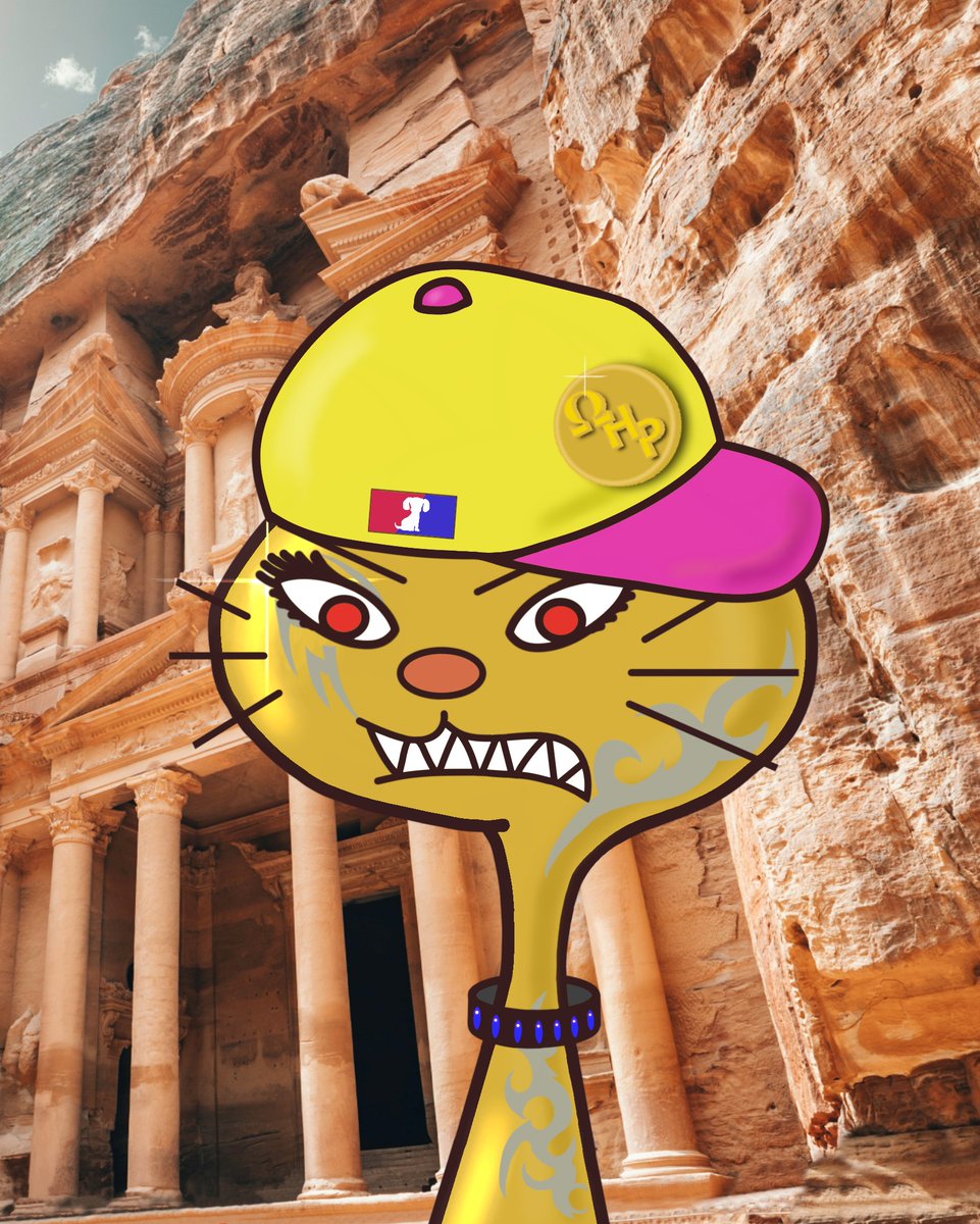 omegahousepets's tweet photo. This rare gold kitty landed in the ancient city of Petra. Maybe Indiana Jones will adopt her 😺😻

#NFTCollection #NFT #OHP #omegahousepets #CatsLover https://t.co/Pp0e7sSaER
