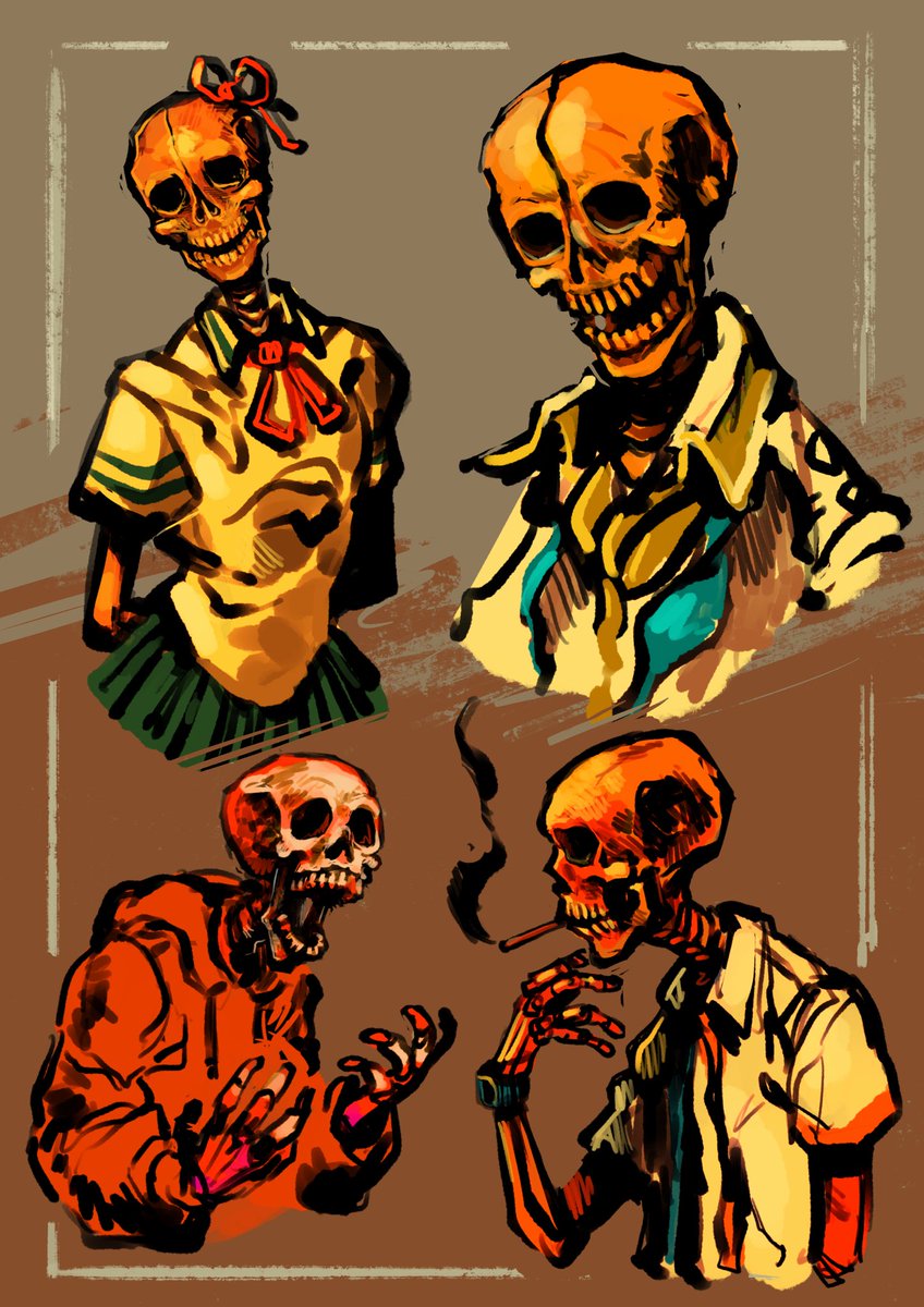 Secondaritycity's tweet photo. Skeletons cuz I want it to be Halloween now, I m tired of summer.
.
#digitalart #skeleton #skullstudy #myart #procreate #horror #horrorart https://t.co/81IiL62JdD