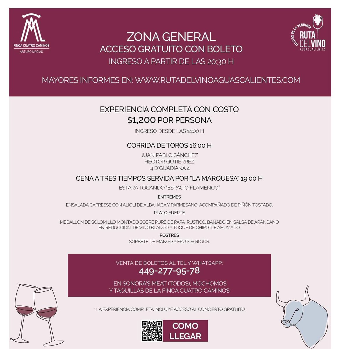 🎶🎙 Este 03 de septiembre no te pierdas a Raul Ornelas oficial en la Finca Cuatro Caminos dentro de la Ruta del Vino en Aguascalientes.

🎟 Informes al Tel/Whatsapp: 449-277-95-78
📲 bit.ly/3JJNTCz
📍 En Sonora's Meat (todos), Mochomos y en Taquillas de la Finca.