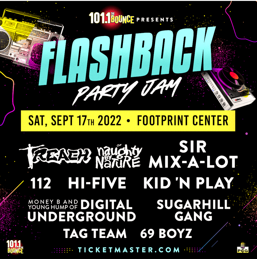 101bounce's tweet photo. Register to win your tickets now to the #FlashbackPartyJam so you don't miss the hottest party of the summer! It's all going down 9/17 at @FootprintCNTR.! To Purchase tickets: https://t.co/xQgydVflAn
.
.
.
#TheBounceAZ #concert #phx #TheValleysThrowbackStation #FlashbackPartyJam https://t.co/wGJRhpvGb3
