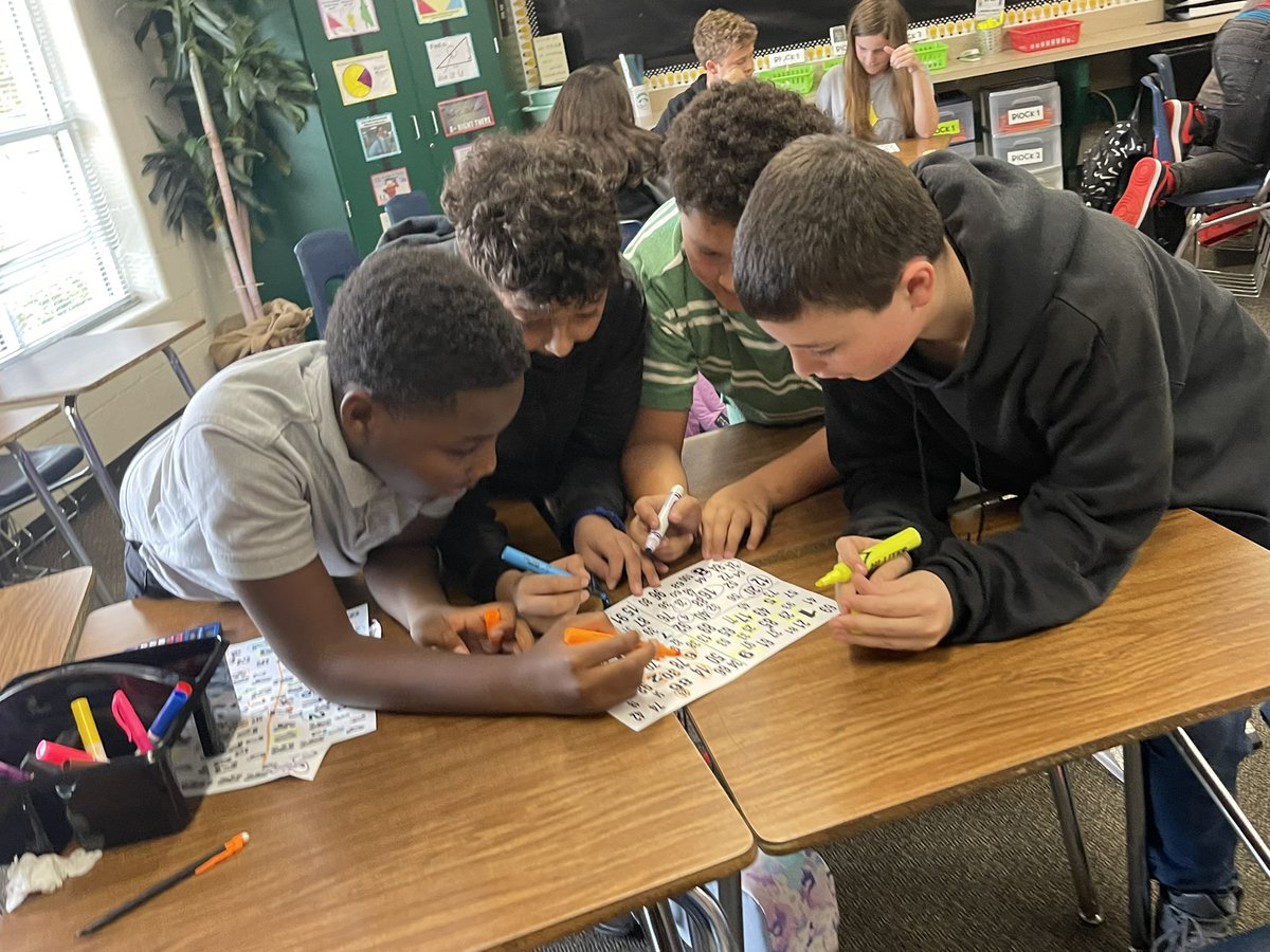 humphreys_math's tweet photo. When your kids are so engaged, they don’t even know you took a picture of them🤗 #winning #teamwork #cantdoitalone #everyoneplaysapart #mathtalk #thinkingclassrooms #findthosepatterns @CryarCISD https://t.co/hvfo1Kg37i
