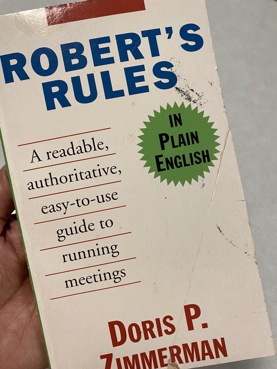 Every once in a while I like to brush up on my #RobertsRules. When you are on any board it’s good to know them. #journalism