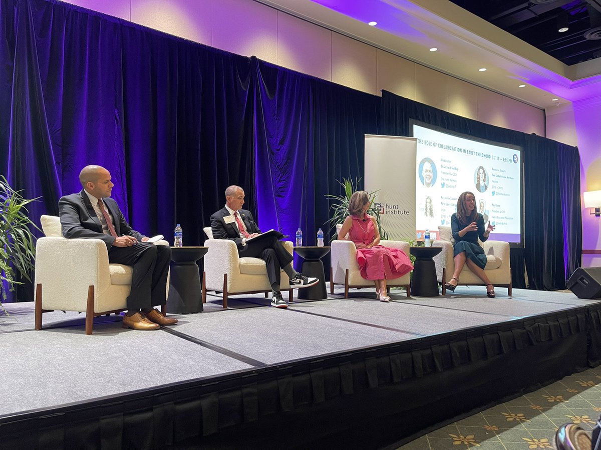 Opening night! Hearing from First Lady of Utah @AbbyPalmerCox, former First Lady of Virginia @PamNorthamVA, and Pres/CEO of @HeliosEdFnd Paul Luna - all champions of Early Childhood Ed! @Hunt_Institute #ECLS22