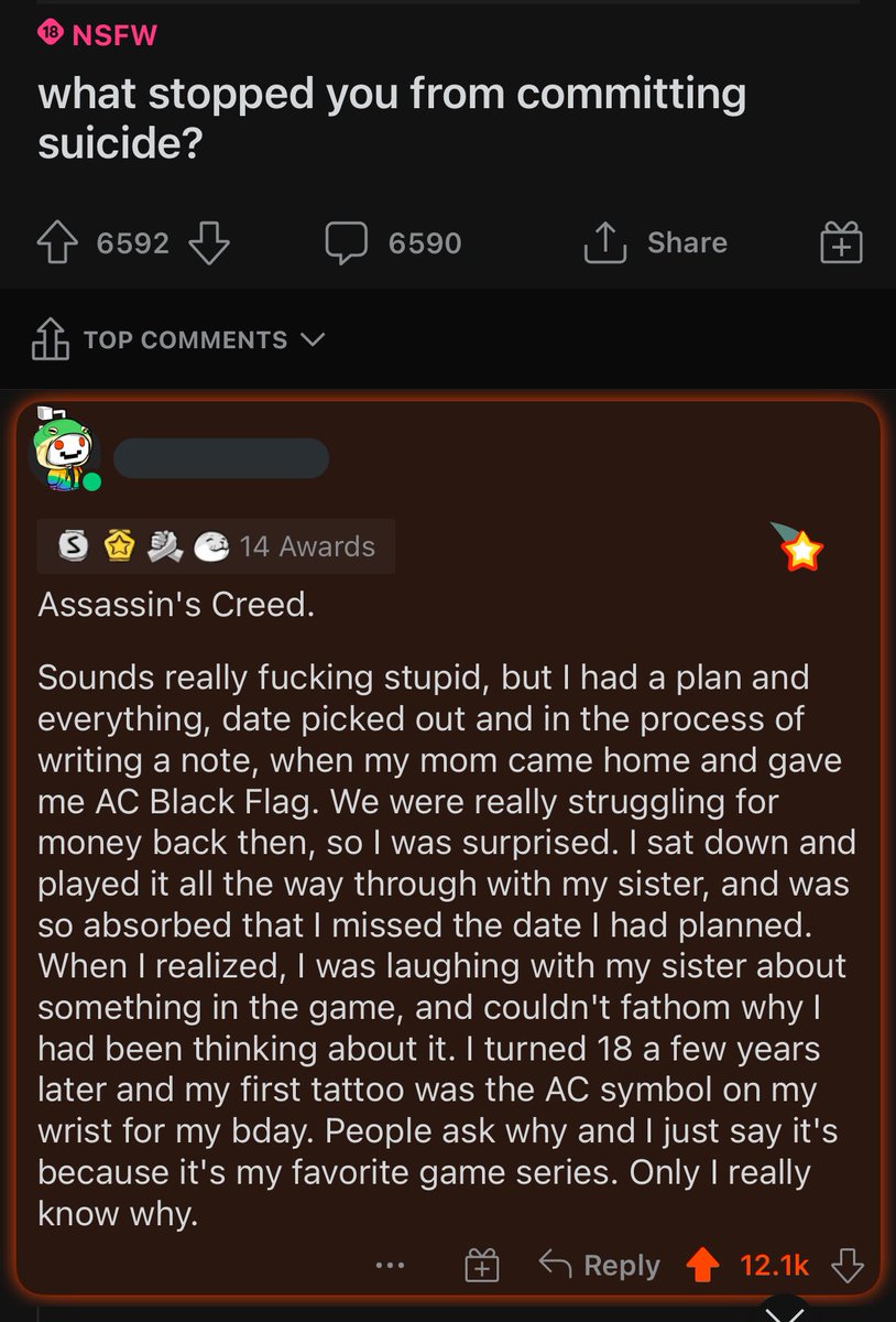 gamereviews_txt's tweet photo. It’s Reddit, but dang if this isn’t one of the best game reviews ever

tw: suicide https://t.co/FPVhFcnr0v