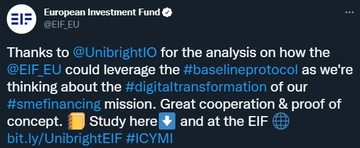 pasomecoin's tweet photo. @AltcoinDailyio Usage of the Baseline Pattern at European Investment Fund 
https://t.co/iUuOD35YRg

https://t.co/eWyNlWCHod

@EIF_EU @baselineproto @BaseledgerNet @UnibrightIO 
#baselineprotocol #EIF #EU #blockchain $ubt https://t.co/QoYQ0gkSGs