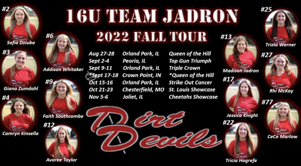 2022 Fall Tour kicks off this weekend at Queen of the Hill <a href="/DirtDevils06RJ/">Dirt Devils 06 RJ 18U Softball</a>