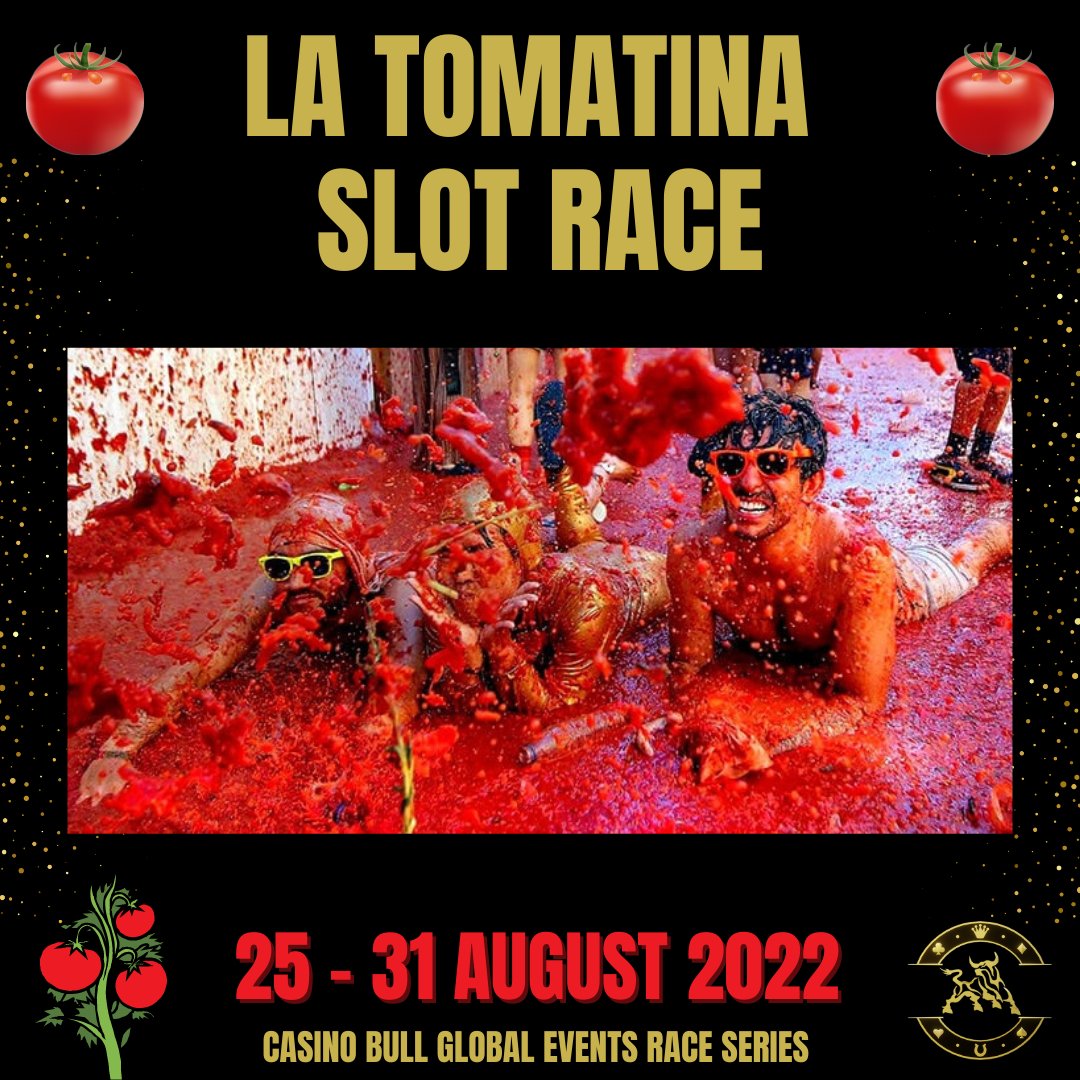 casino_bull's tweet photo. 🎰La Tomatina Slot Race 🎰

🌍: Buñol, Spain
💰: $750
⏰: 25 - 31 Aug 

We’ve selected our favourite fruit inspired games for you to test your luck. The top 3 wagering players claim a share of the $750 bonus prize pool.

Let the tomato throwiong begin!

👉https://t.co/O4Qp19yVex https://t.co/pRnEBj0LqF