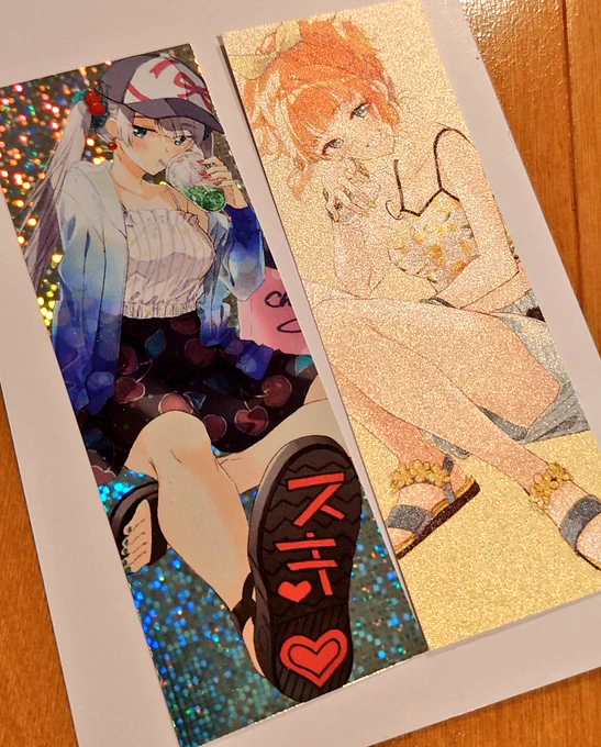 コミティアでおまけにつける予定の特殊印刷のしおりです〜小さいけどきれいだよ!! 