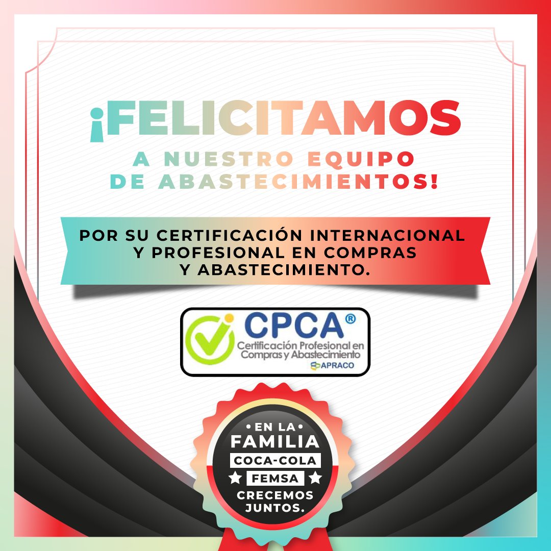 shayravelez's tweet photo. El equipo de Abastecimientos recibió una certificación internacional y profesional en Compras y Abastecimiento.
#OrgulloKOF es hacer parte de un equipo que se prepara y quiere mejorar cada día. 

#CocaColaFEMSA #CreciendoJuntos https://t.co/aXkpzKuOWk