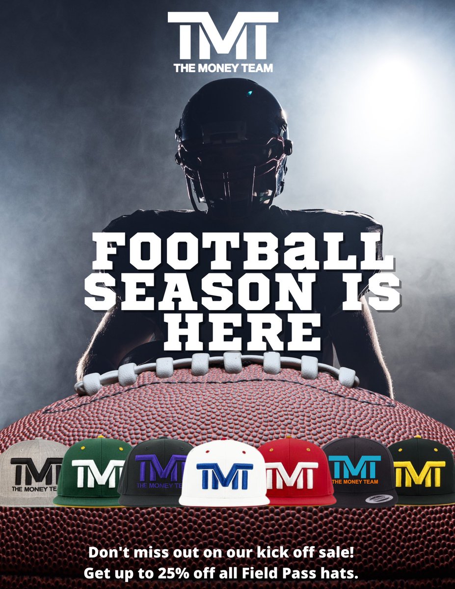 Get ready for game day! #Fieldpass #Shop #TMT #TheMoneyTeam themoneyteam.com/headwear-for-m…