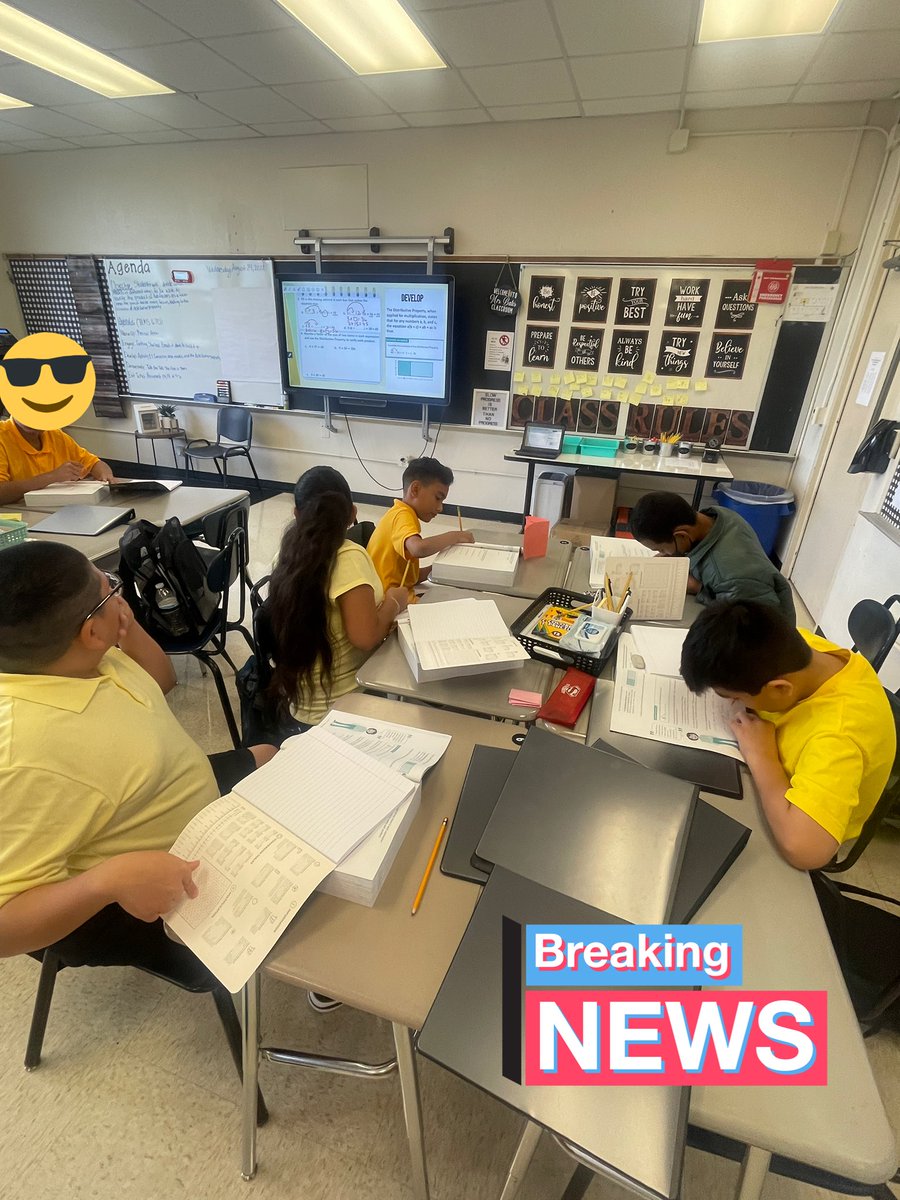 DatAmazingCoach's tweet photo. This is how we do it! 🐝 @AEMA_JDMS #Mathemagicians at work! Day 1/150 of carnegie Math. @carnegielearn https://t.co/eMR33ncMo7