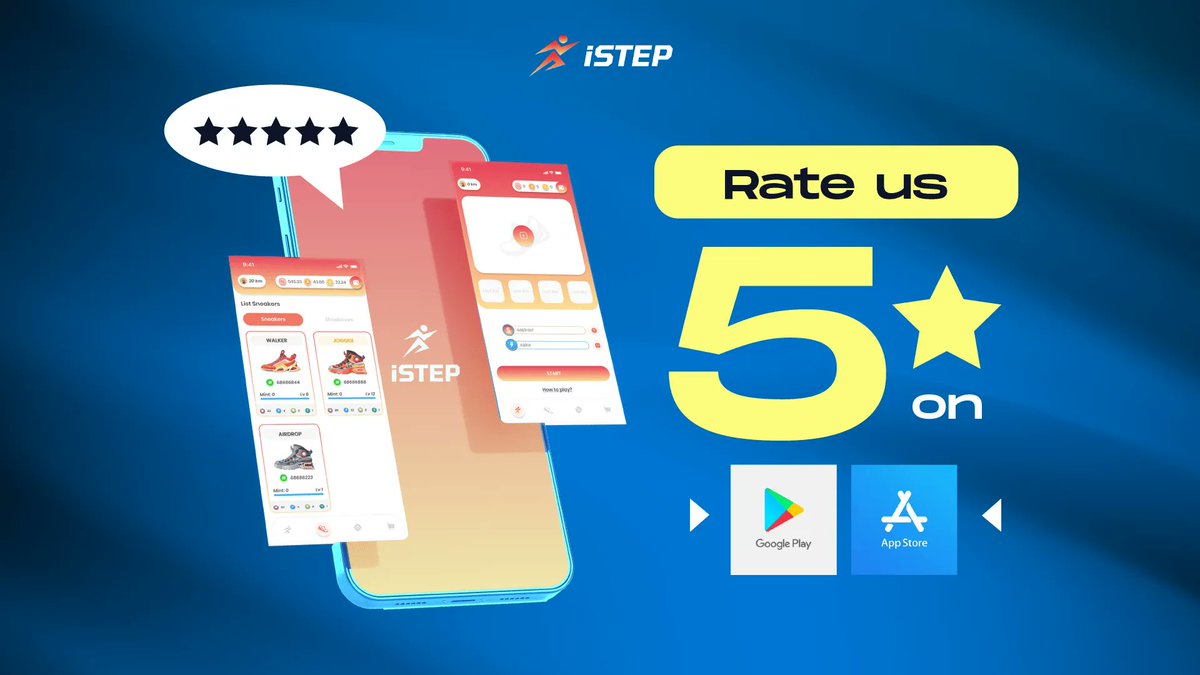 🎉Our 4 monthly anniversary will be more memorable if you rate us 5-star on App Store &amp; Play Store, and leave lovely comments in the comment section 💕

🍀 Rate ISTEP on Google Play Store 
play.google.com/store/apps/det…
🍀 Rate ISTEP on Apple Store
apps.apple.com/us/app/istep-o…

#movetoearn \