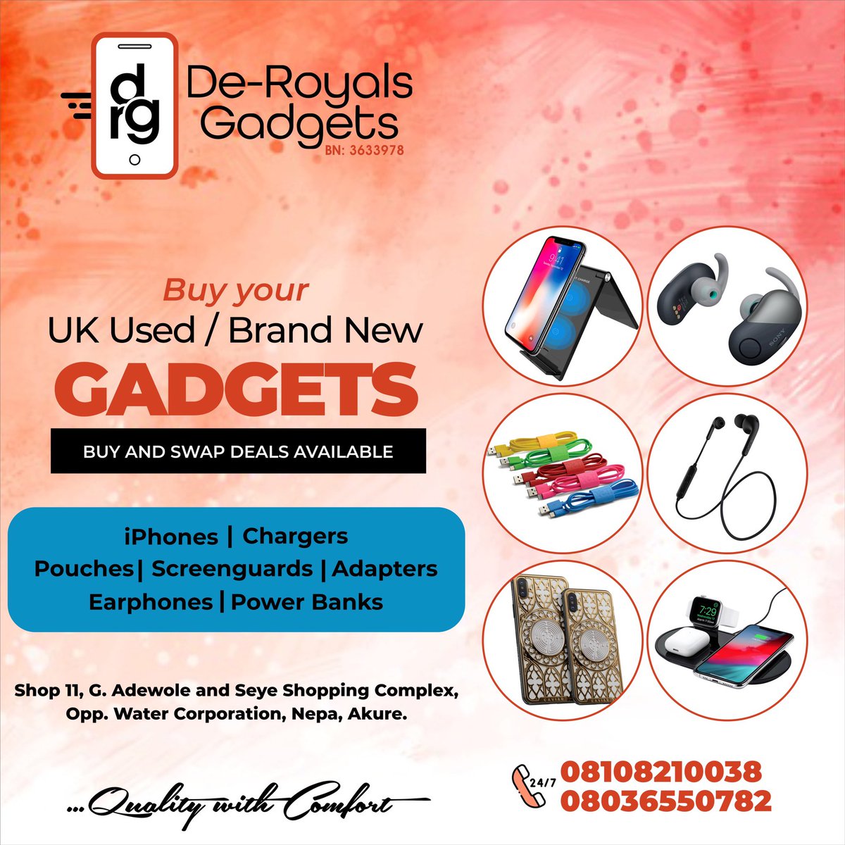De_RoyalGadgets's tweet photo. @mrmacaroni I sell both new &amp; UK used iPhones and it’s accessories. We also do swap for all iPhone devices💯 https://t.co/pHy7TcQi60